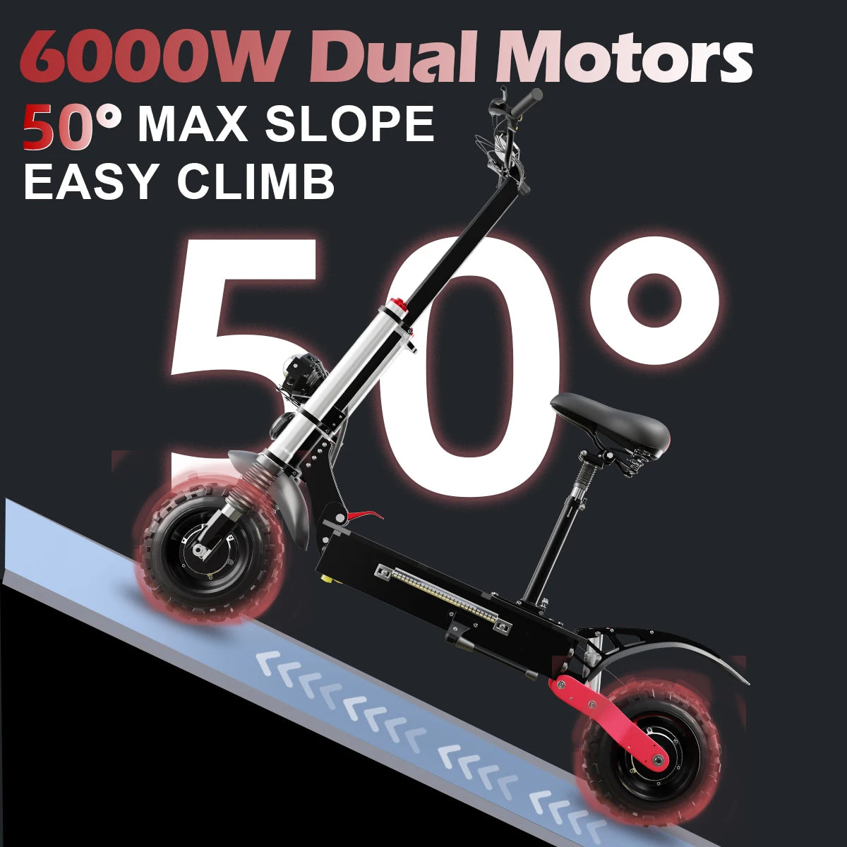 6,000 WATT* MOTOR FOLDABLE Escooter  [ 72 VOLT 30 AMP HOURS BATTERY --  2,160 WATT HOURS ]