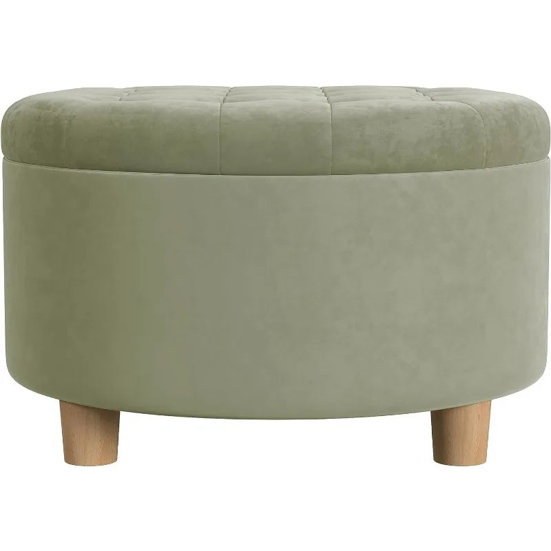 Large Button Tufted Seat and Storage