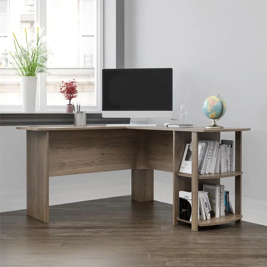 L Shaped Desk with Shelf Space