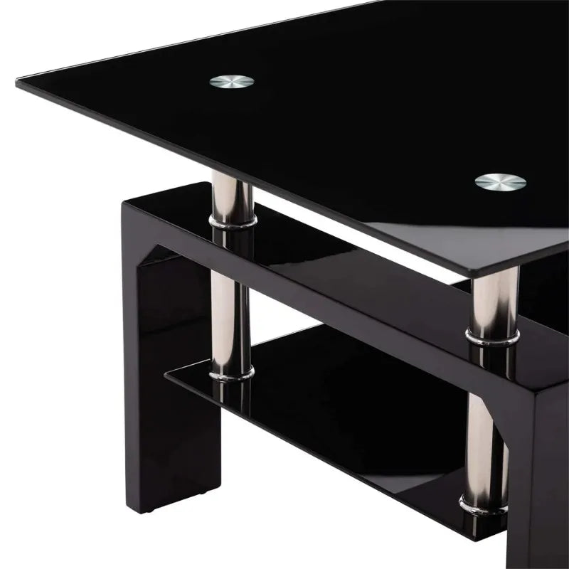 Black Tempered Glass Coffee Table