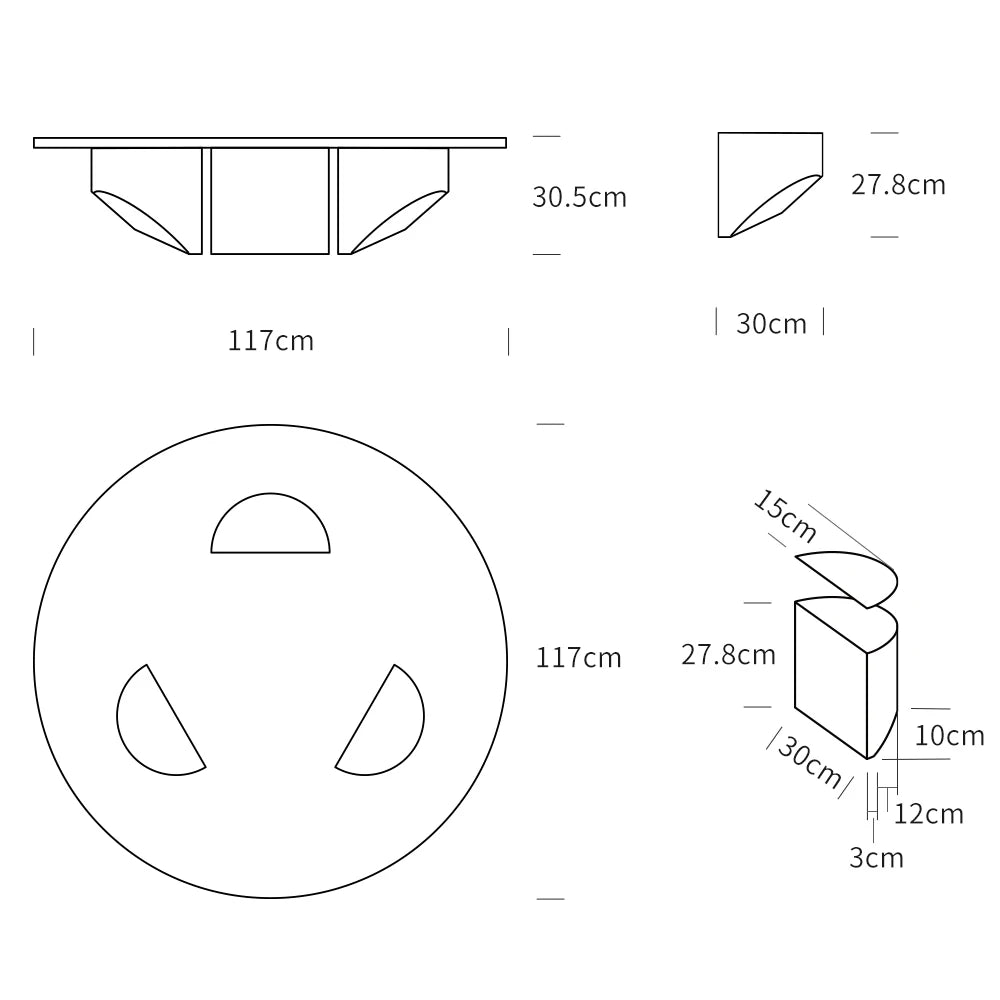 Round Tempered  Glass Coffee Table