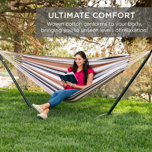 Two Person Hammock with Steel Stand  [ 450 LBS CAPACITY ]
