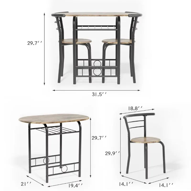 3 Piece Dining Set for Two