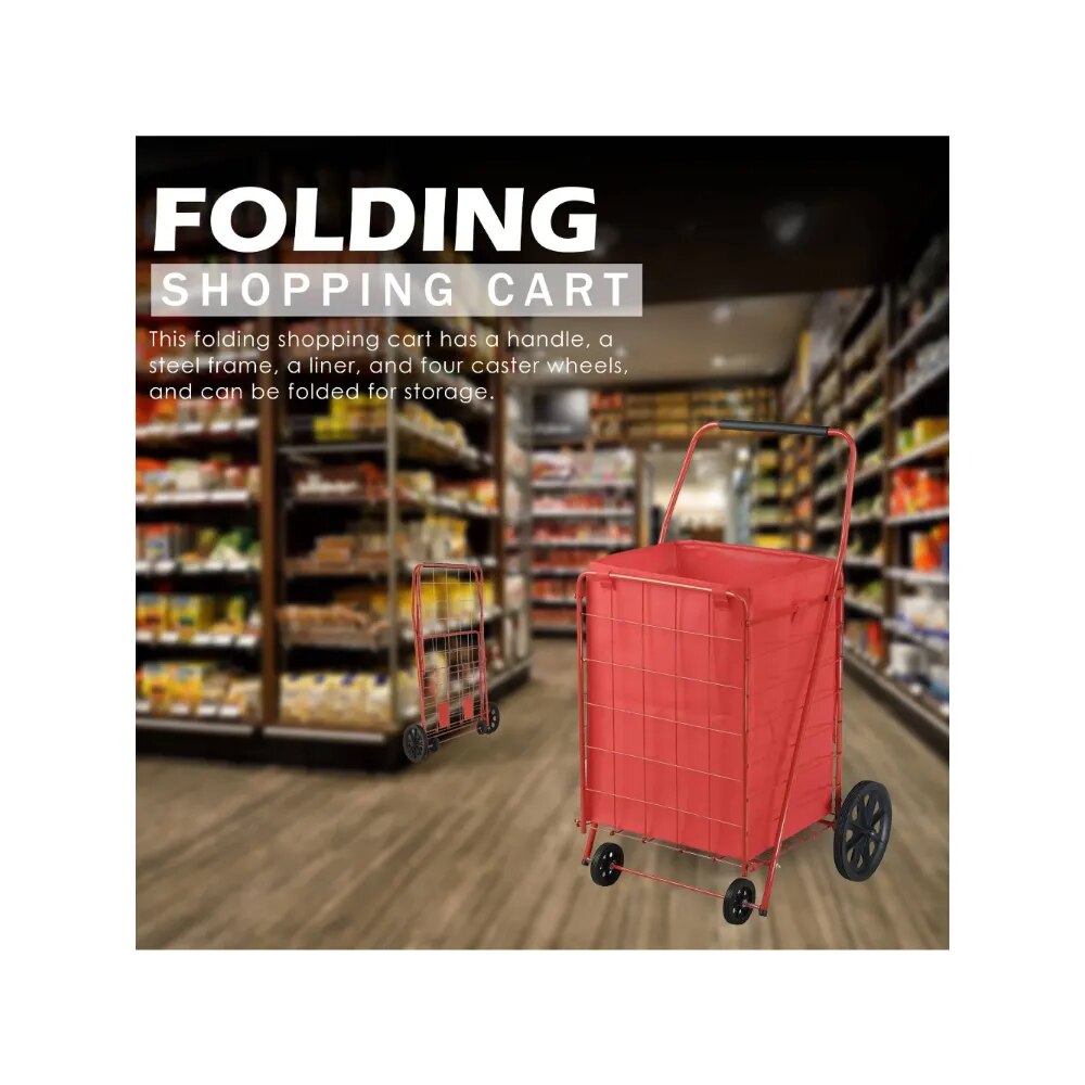 Foldable Shopping Cart [ 110 LBS Capacity ]