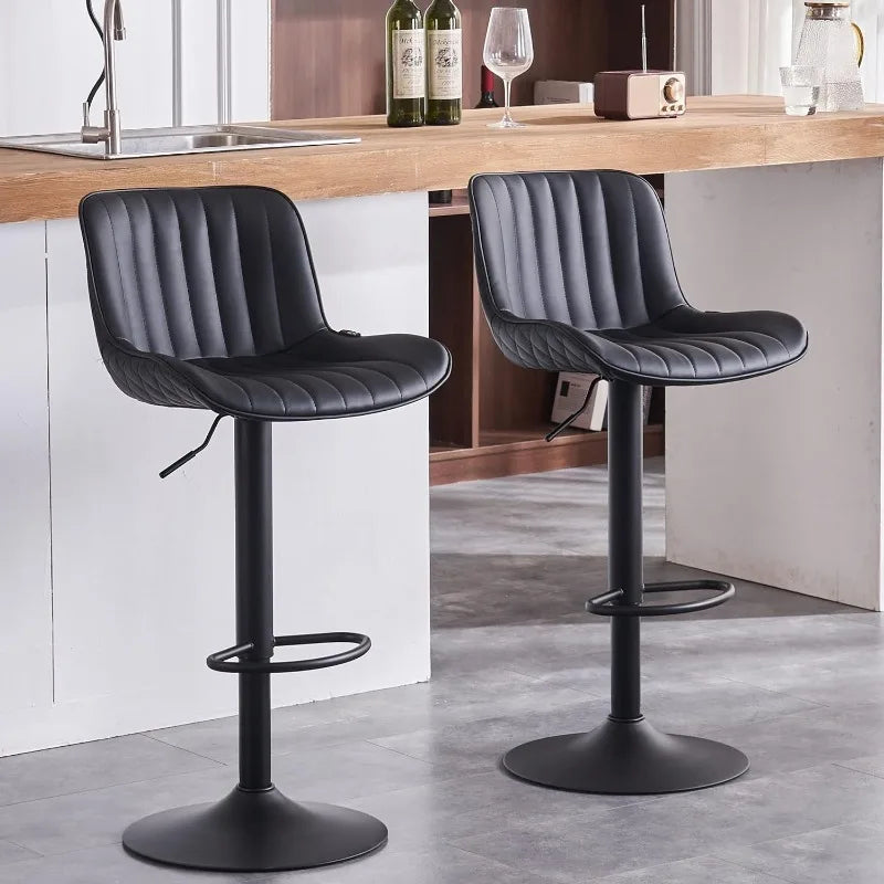 Faux Leather Bar Stools [ SET OF 2 ]