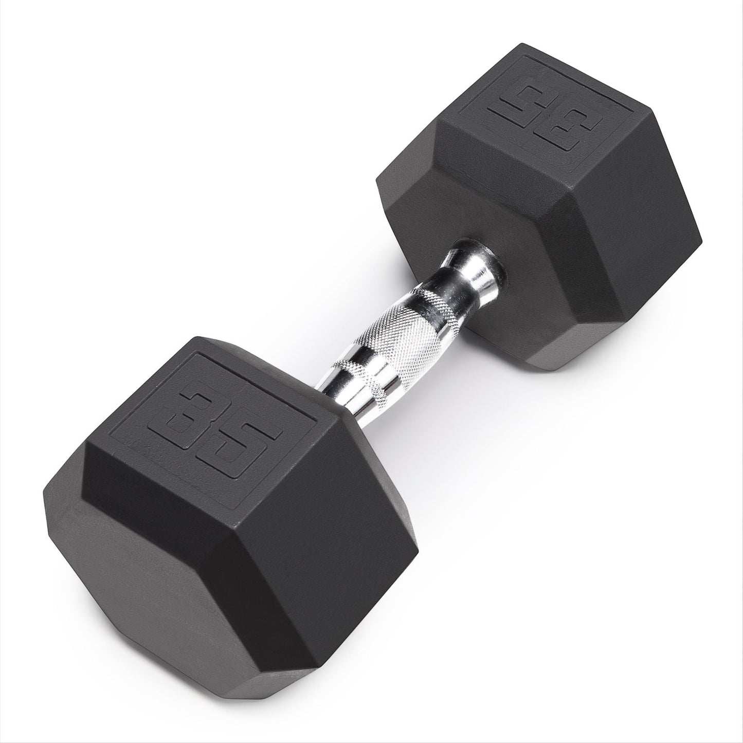Single X LBS Rubber Hex Dumbbell { Varied Weights }