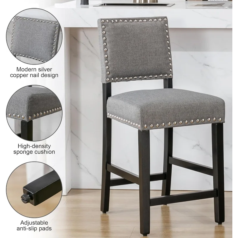 24 INCH Counter Height Bar Stool/Seat [ Set of 4 ]