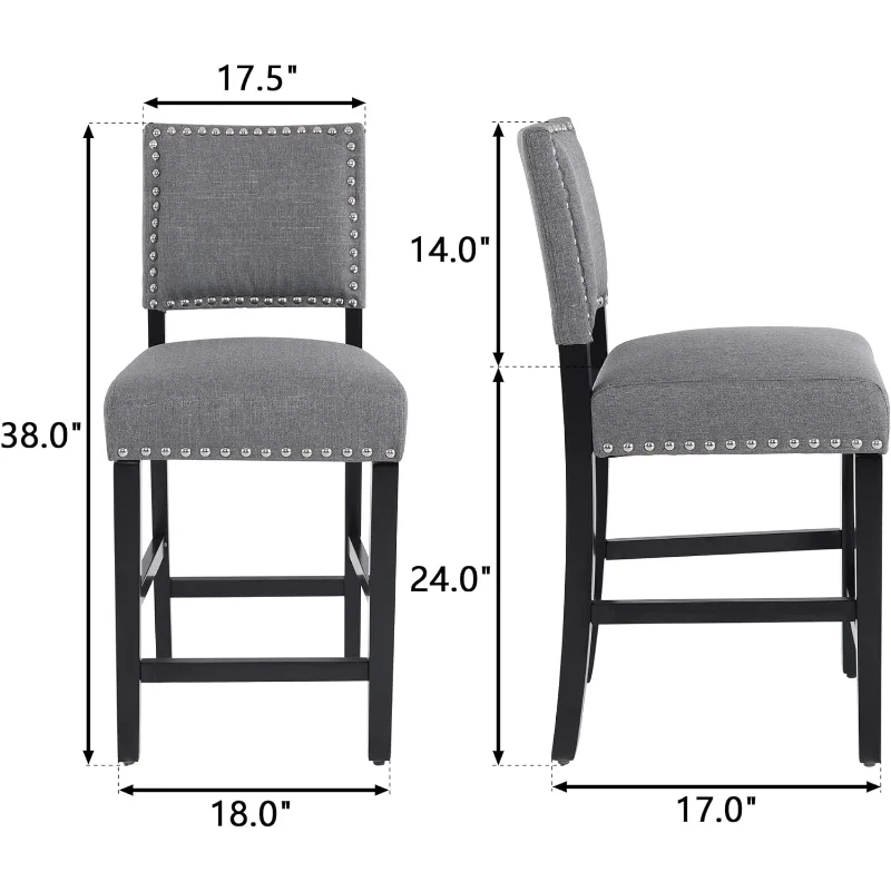 24 INCH Counter Height Bar Stool/Seat [ Set of 4 ]