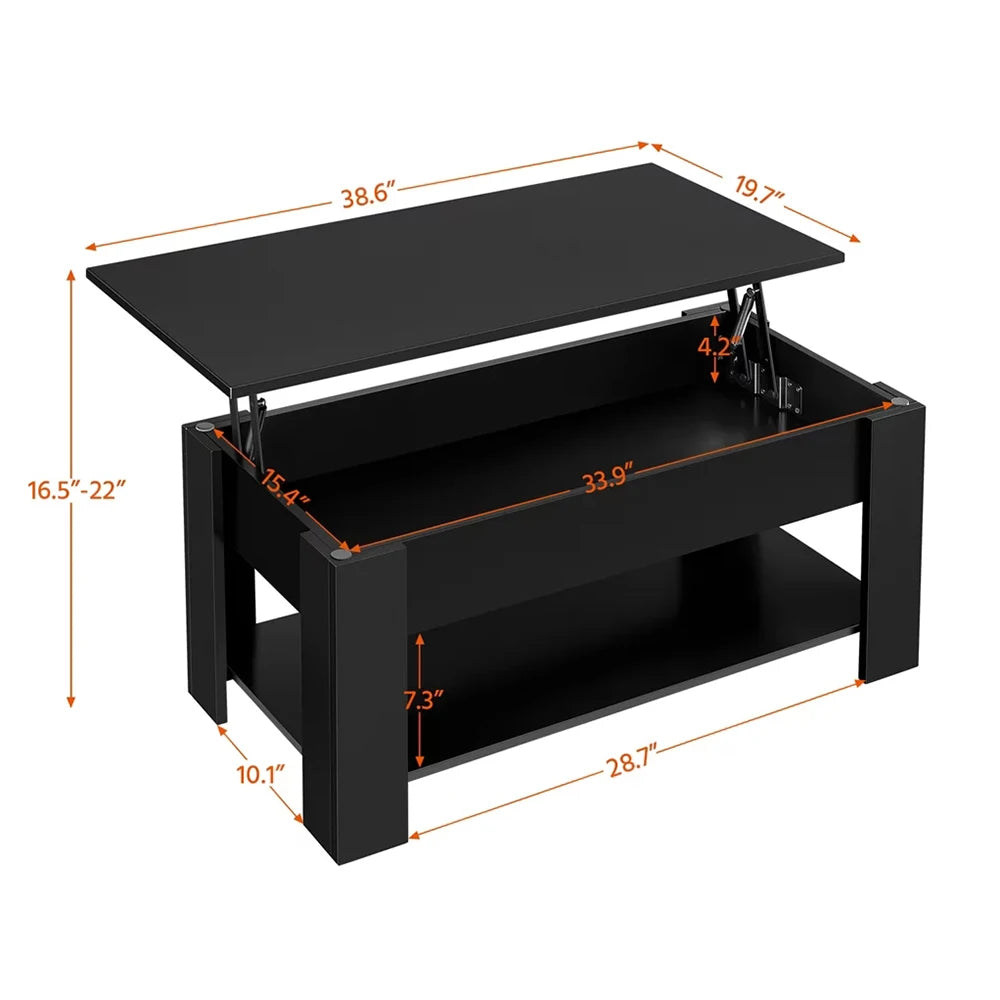 Wooden Coffee Table with Storage Space