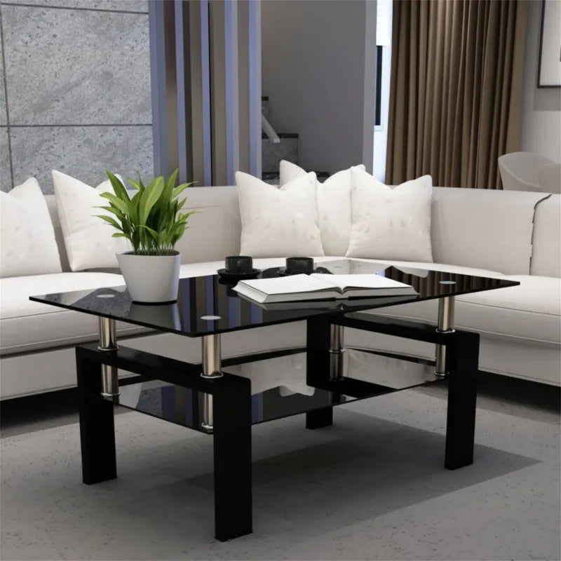 Black Tempered Glass Coffee Table