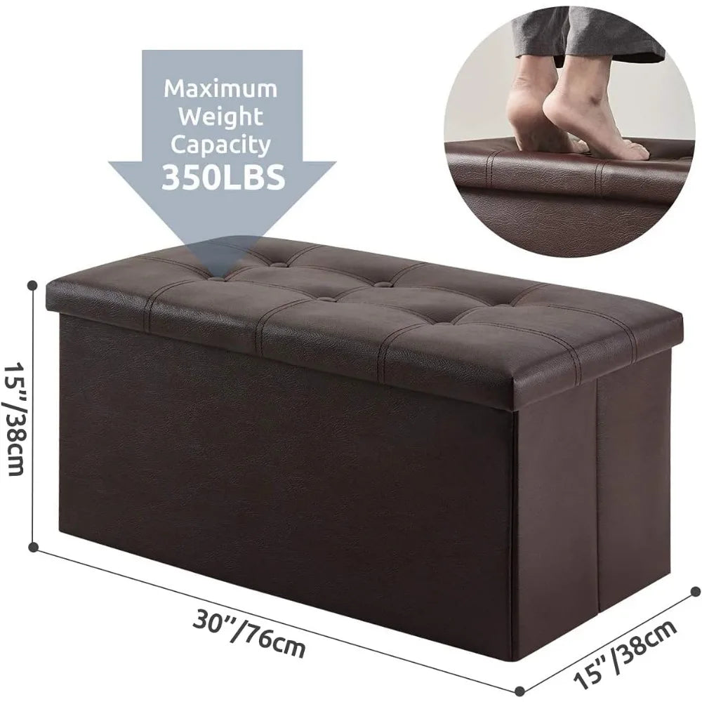 30 INCH Folding Storage Bench/Footrest [ 350 LBS CAPACITY ]