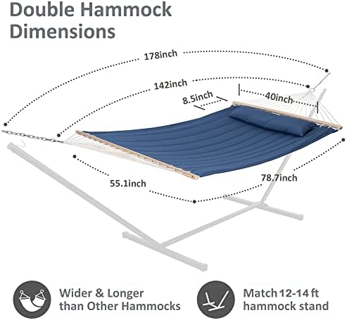 Outdoor Hammock with hardwood Spreader [ 475 LBS Capacity ]