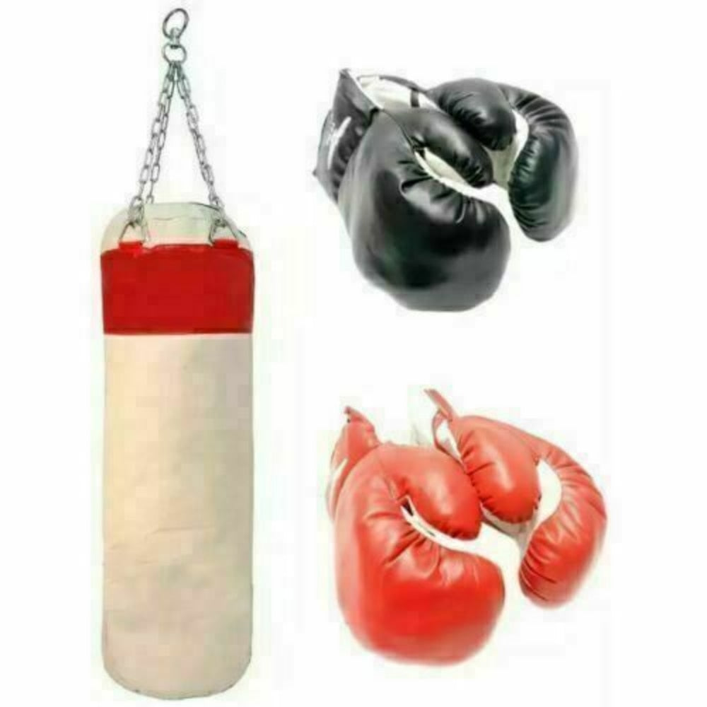 2 Pairs of Boxing Gloves with Body Punching Bag