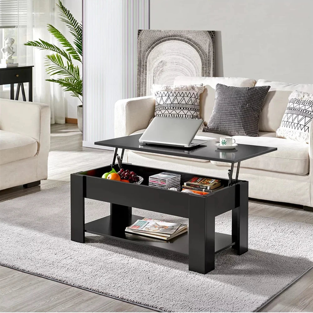 Wooden Coffee Table with Storage Space