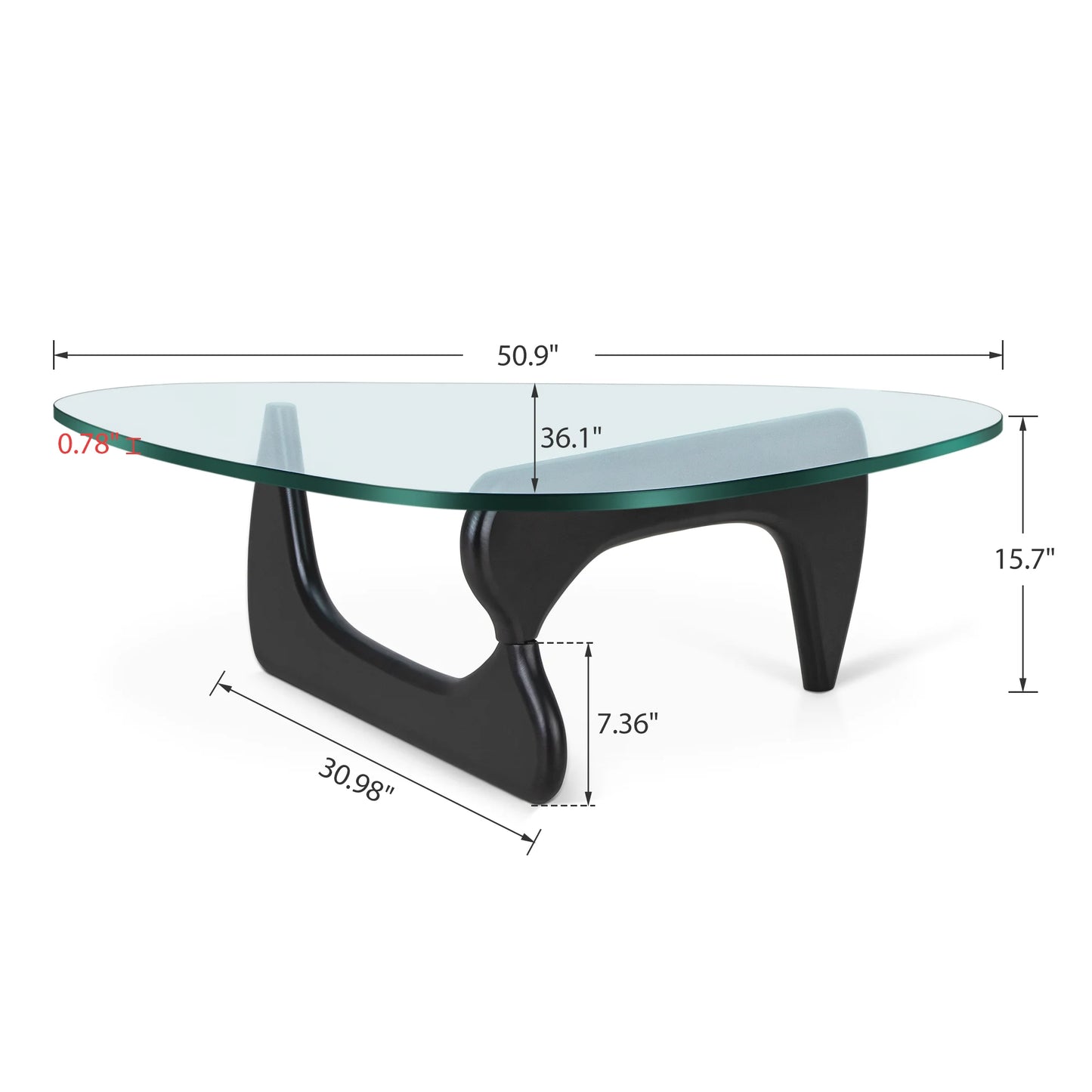 Triangle Glass Coffee Table