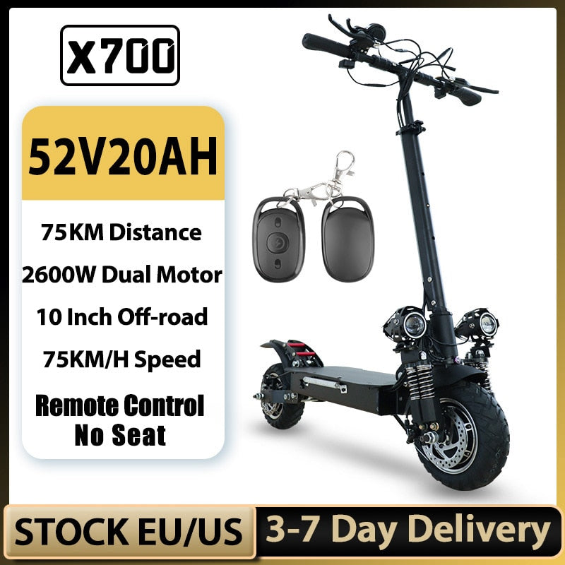 2600 Watt Dual Motors E Scooter with 20 Amp Hours Lithium Battery