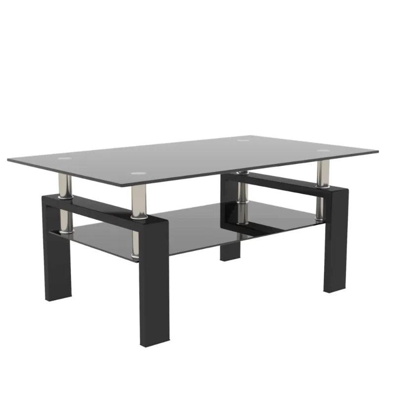 Black Tempered Glass Coffee Table