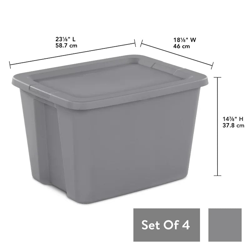 18 Gallon Plastic Storage Containers [ SET OF 8 ]