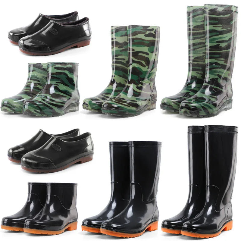 Wear Resistant POLYVINYL CHLORIDE Men's Rain Boots*