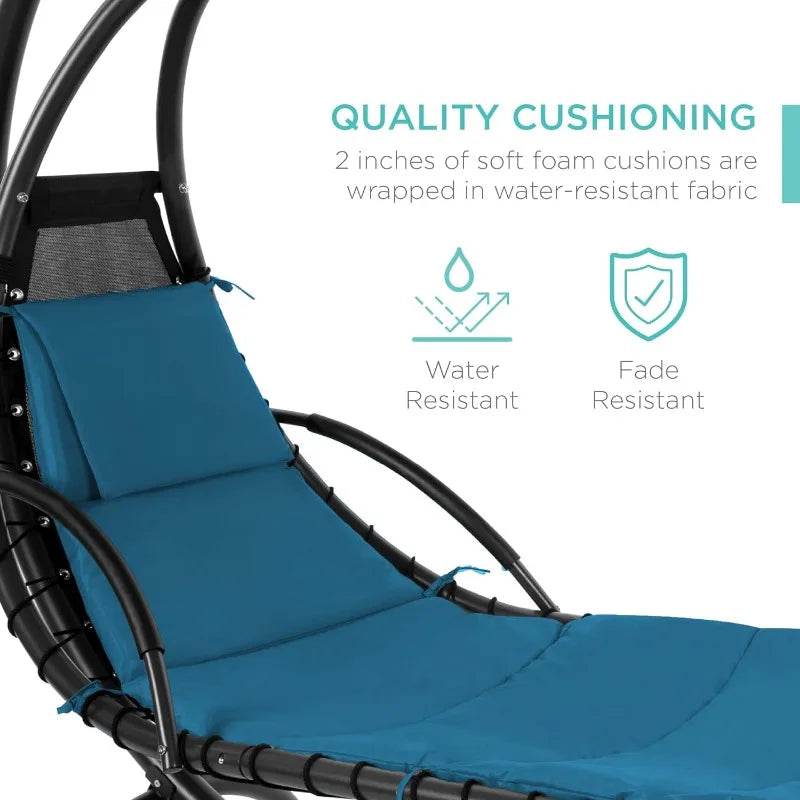 Curved Steel Chaise Lounge Chair Swing [ WITH PILLOW ]