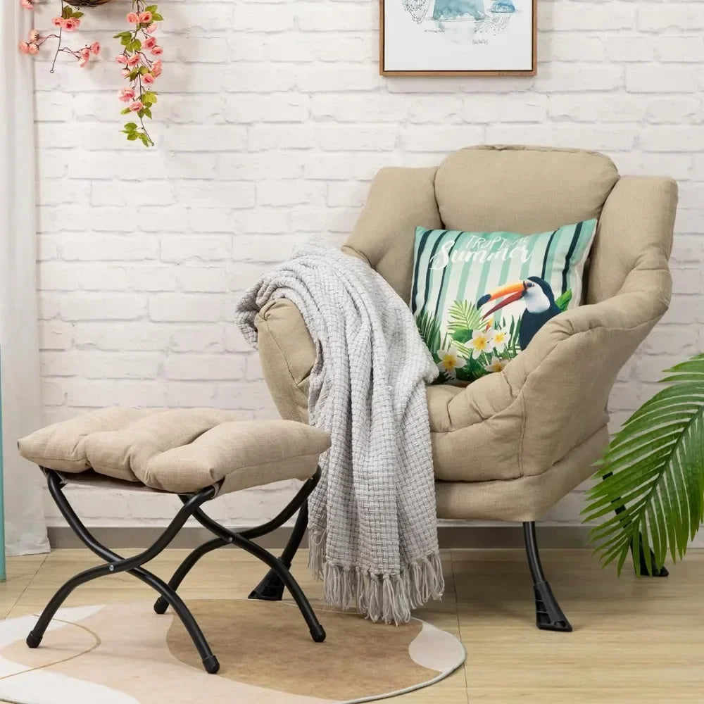 Comfy Chair With Foldable Footrest