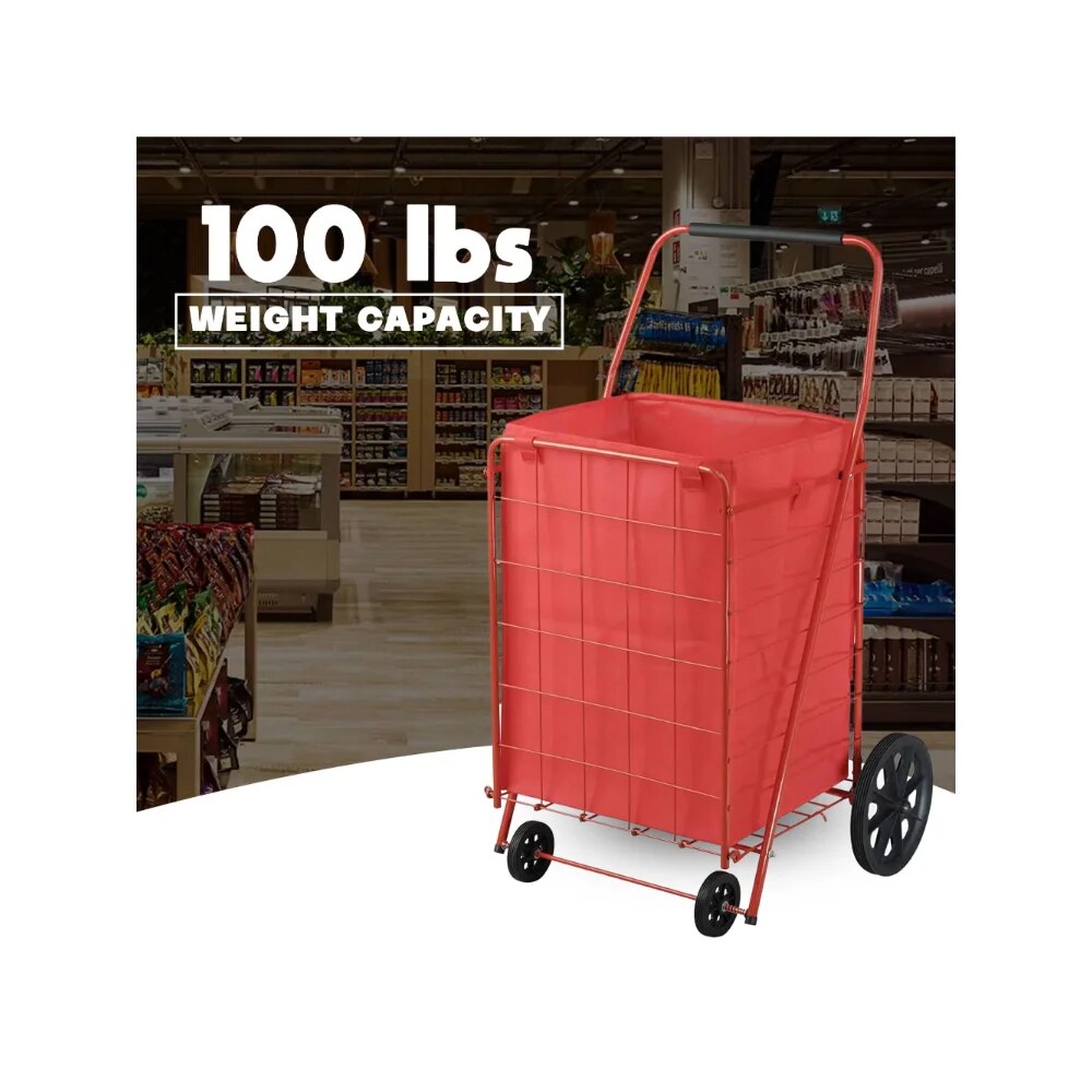 Foldable Shopping Cart [ 110 LBS Capacity ]