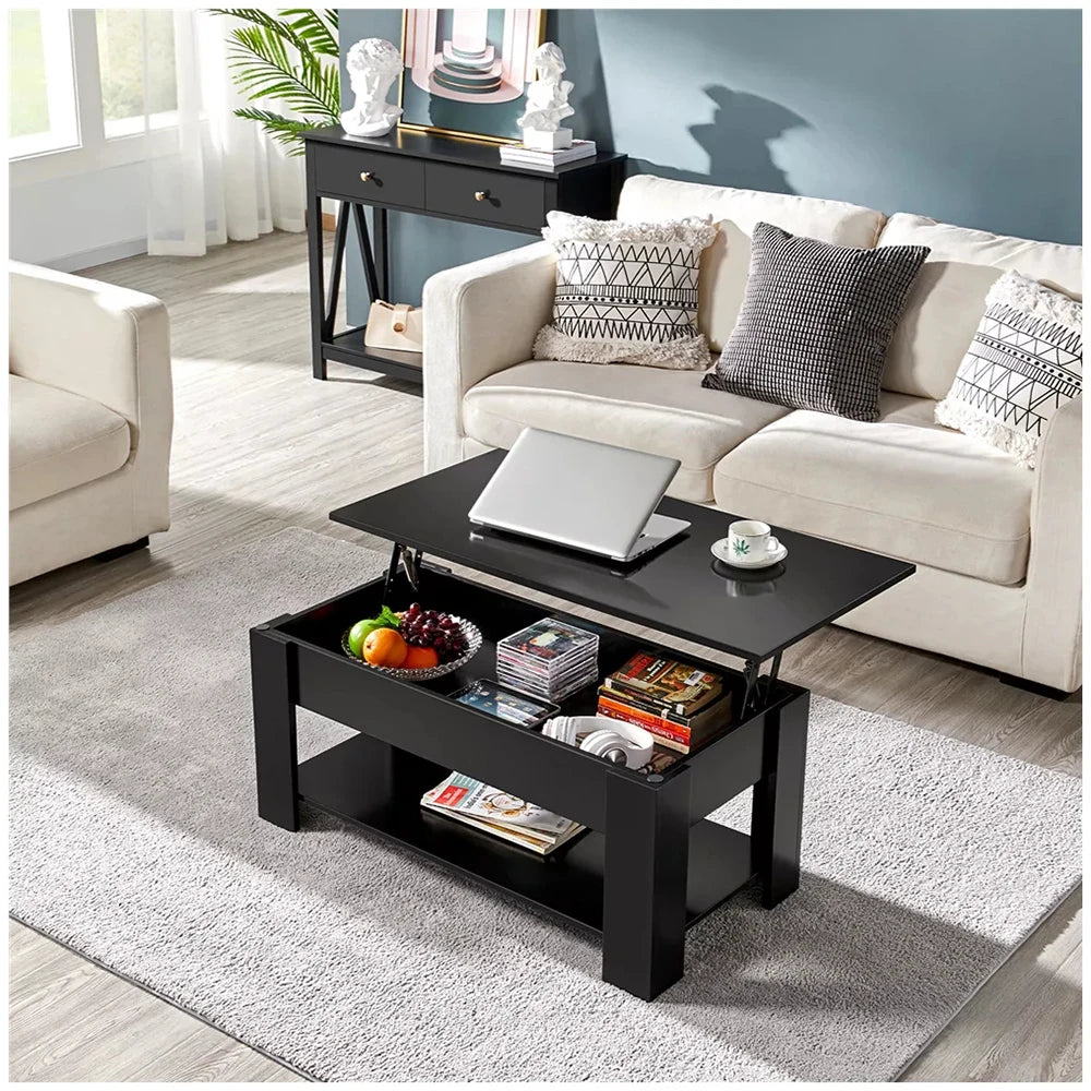 Wooden Coffee Table with Storage Space