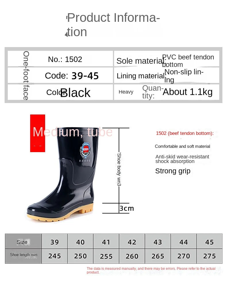 1502 Mid-Cut Men's Rain/Labour Boots