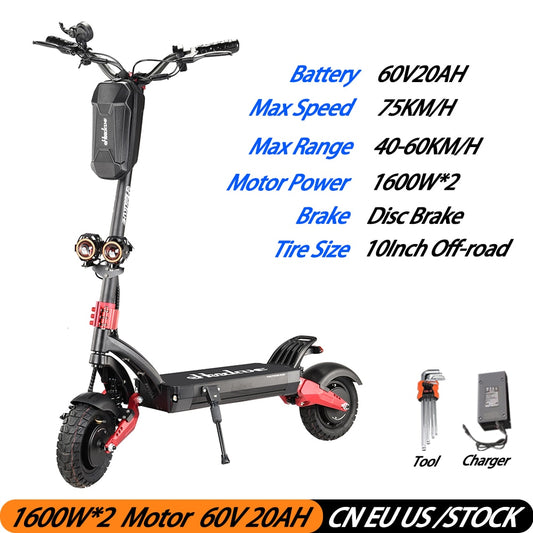 3200 Watt Motor E Scooter with 60 Volt 20 Amp Hours Battery