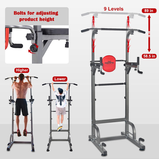 RELIFE Power Tower Pull Up Workout Station